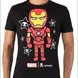 Tokidoki Marvel Iron Man Men’s T-Shirt (Large) Black NWT